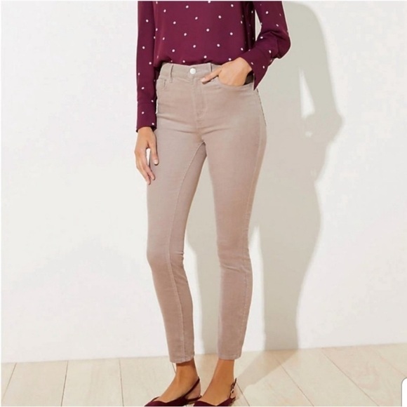 Loft Ann Taylor Tan High Rise Skinny Corduroy Pants Size 32/4 - Picture 1 of 15